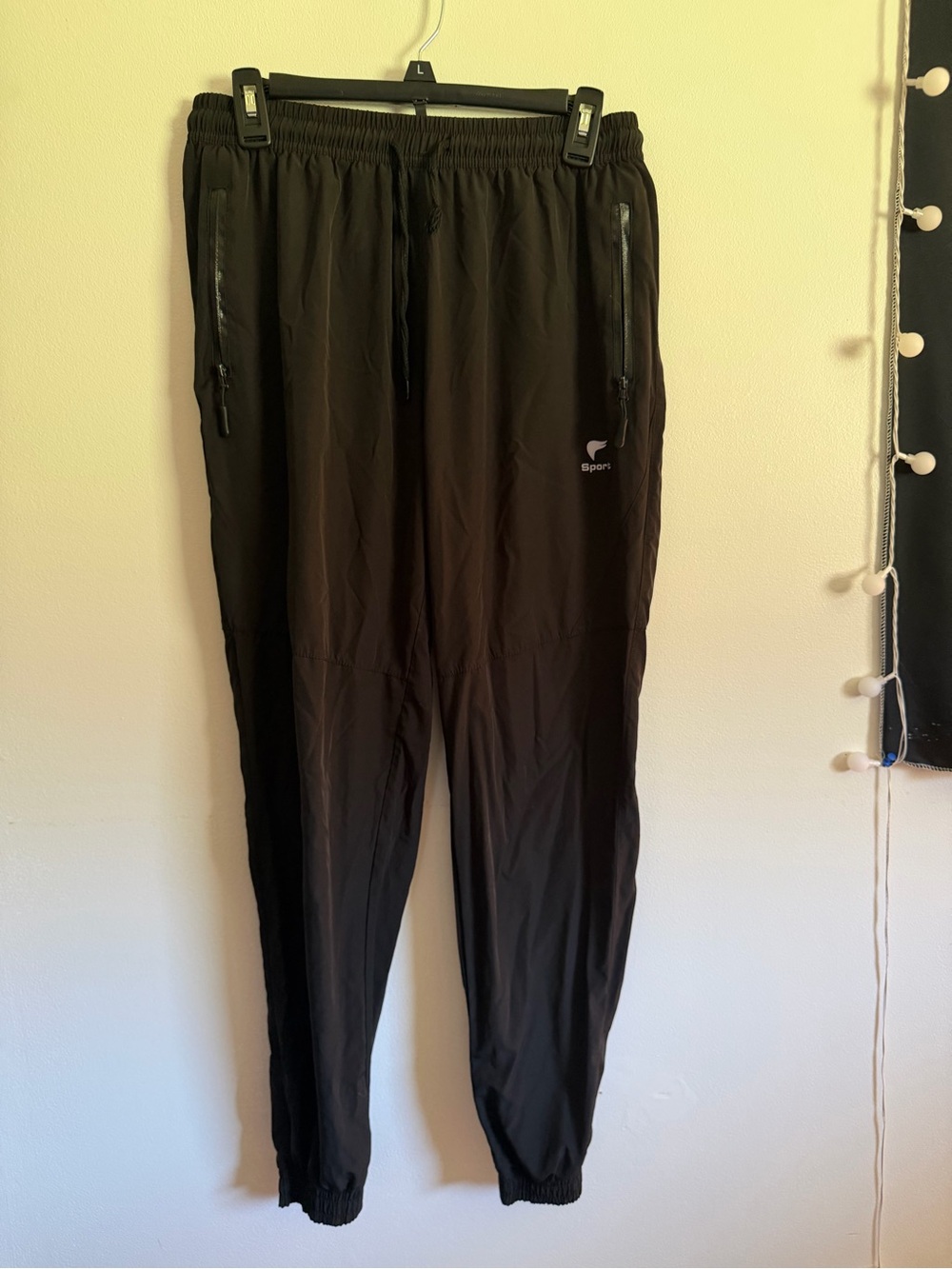 Sporto Black Men's Lightweight Jogger Pants with Zip Pockets